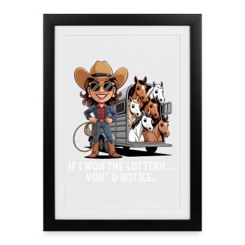 Funny If I Won The Lottery You'd Notice Yacht boat - Framed poster (27 × 37 cm) - black - Front