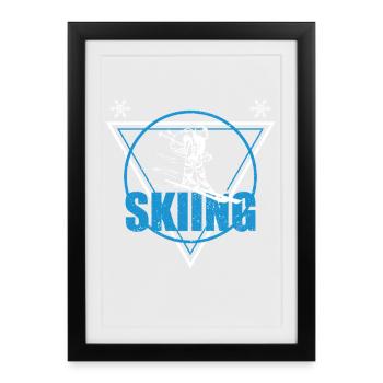 Retro Skiing Vintage Winter Sports - Framed poster (27 × 37 cm) - black - Front