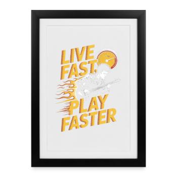 Play Faster Punk Rock Music - Framed poster (27 × 37 cm) - black - Front