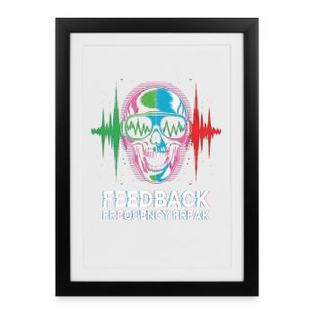 Feedback Frequency Freak Punk Rock Music - Framed poster (27 × 37 cm) - black - Front