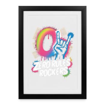 Zero Rules Rockers Punk Rock Music - Framed poster (27 × 37 cm) - black - Front