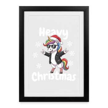 Heavy Christmas Unicorn Skirt - Framed poster (27 × 37 cm) - black - Front