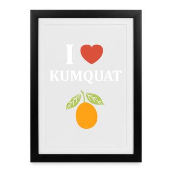 J'aime Kumquat et Agrumes - Affiche encadrée (27 × 37 cm) - noir - Devant