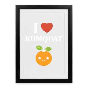 J'adore Kumquat - Affiche encadrée (27 × 37 cm) - noir - Devant