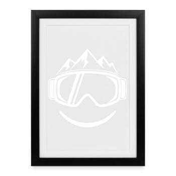 Cool Ski Après Ski Party Crew Ski de neige Ski - Affiche encadrée (27 × 37 cm) - noir - Devant