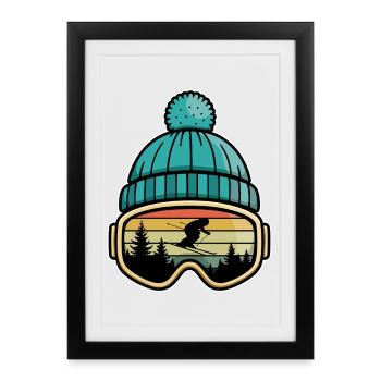 Apres Ski Party Crew Ski de neige Ski - Affiche encadrée (27 × 37 cm) - noir - Devant