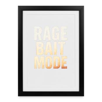 Rage Bait Mode, Funny Saying  - Framed poster (27 × 37 cm) - black - Front