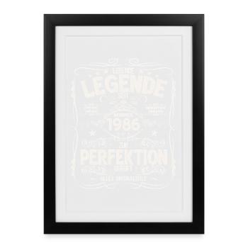 40. Geburtstag Legende November Jahrgang 1986  - Gerahmtes Poster (27 × 37 cm) - Schwarz - Vorne