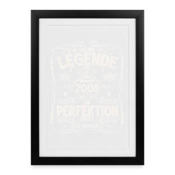 18ème Anniversaire Légende Novembre Millésime 2008 - Affiche encadrée (27 × 37 cm) - noir - Devant