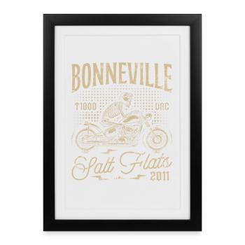 Bonneville Salt Flats Motorradgeburtstag 2011 - Gerahmtes Poster (27 × 37 cm) - Schwarz - Vorne