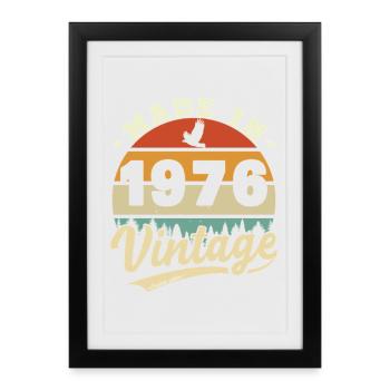 50 Years 1976 Vintage Retro Birthday Gift - Framed poster (27 × 37 cm) - black - Front