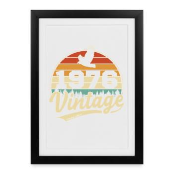 50 Years 1976 Vintage Retro Birthday Gift - Framed poster (27 × 37 cm) - black - Front