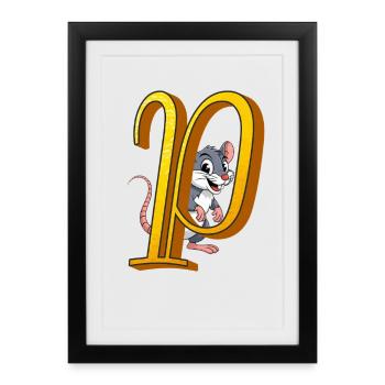 Lettre P - Affiche encadrée (27 × 37 cm) - noir - Devant