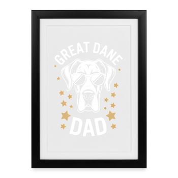Dogue Allemand disant drôle Cadeau Dogue Allemand - Affiche encadrée (27 × 37 cm) - noir - Devant