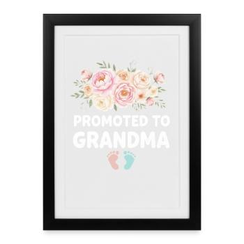 Mamie enceinte chargeant future grand-mère - Affiche encadrée (27 × 37 cm) - noir - Devant