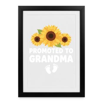 Mamie enceinte chargeant future grand-mère - Affiche encadrée (27 × 37 cm) - noir - Devant
