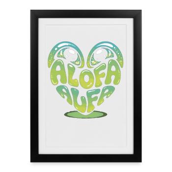 Chemise grenouille cool à l’ambiance tropicale – ALOFA - Affiche encadrée (27 × 37 cm) - noir - Devant