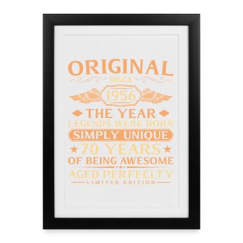 Original 1956 Vintage - 70th Birthday - Framed poster (27 × 37 cm) - black - Front