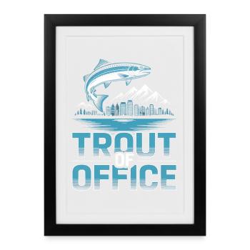 Passionné de pêche coloré truite hamac design - Affiche encadrée (27 × 37 cm) - noir - Devant