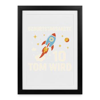 Anniversaire Rocket 10e anniversaire - Affiche encadrée (27 × 37 cm) - noir - Devant