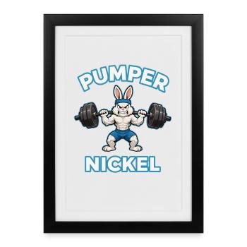 Pumpernickel Bunny Pumper Fitness Gym Dicton - Affiche encadrée (27 × 37 cm) - noir - Devant