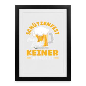 Everyone drinks Nobody works Merry Shooting Festival - Framed poster (27 × 37 cm) - black - Front
