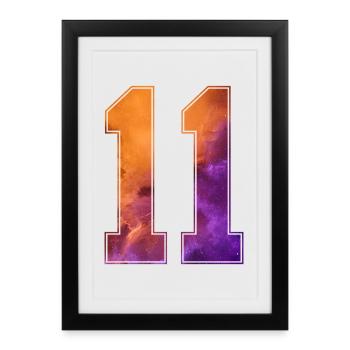 NON. 11 NUMÉRO 11 COLLÈGE 11E ANNIVERSAIRE - Affiche encadrée (27 × 37 cm) - noir - Devant