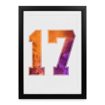 NON. 17 NUMÉRO 17 COLLÈGE 17E ANNIVERSAIRE - Affiche encadrée (27 × 37 cm) - noir - Devant