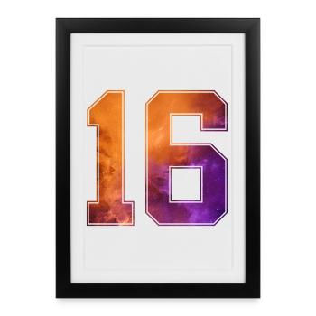 NON. 16 NUMÉRO 16 COLLÈGE 16E ANNIVERSAIRE - Affiche encadrée (27 × 37 cm) - noir - Devant