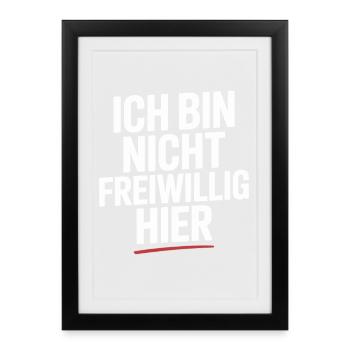 Je ne suis pas là volontairement anti Smalltalk Office - Affiche encadrée (27 × 37 cm) - noir - Devant