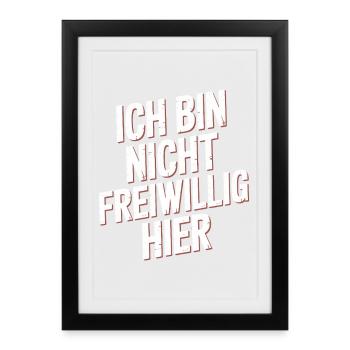 Je ne suis pas là volontairement anti Smalltalk Office - Affiche encadrée (27 × 37 cm) - noir - Devant
