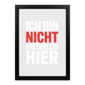Je ne suis pas là volontairement anti Smalltalk Office - Affiche encadrée (27 × 37 cm) - noir - Devant