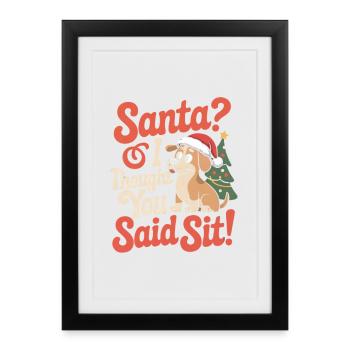 Funny Christmas Dog - Framed poster (27 × 37 cm) - black - Front