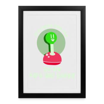 Fête des Pères Père Gamer Jeux Vidéo Papa - Affiche encadrée (27 × 37 cm) - noir - Devant