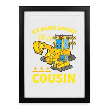 I'm going to be big cousin 2026 excavator soon bigger - Framed poster (27 × 37 cm) - black - Front