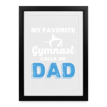 Mon gymnaste préféré m’appelle papa - Affiche encadrée (27 × 37 cm) - noir - Devant