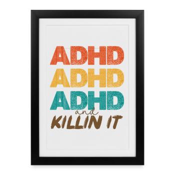Empilement des couleurs de puissance TDAH - Affiche encadrée (27 × 37 cm) - noir - Devant