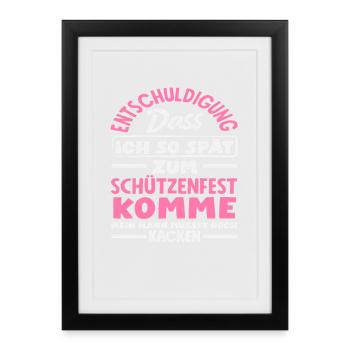 My husband had to go to the toilet lustiger Schützenfest - Framed poster (27 × 37 cm) - black - Front