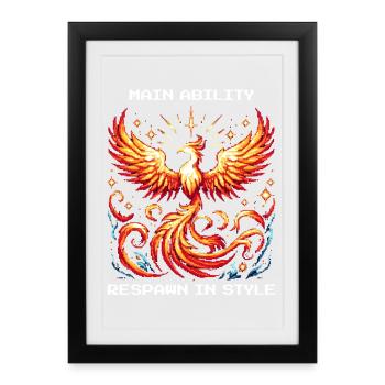 Capacité principale : Réapparaître avec style | Phénix - Affiche encadrée (27 × 37 cm) - noir - Devant