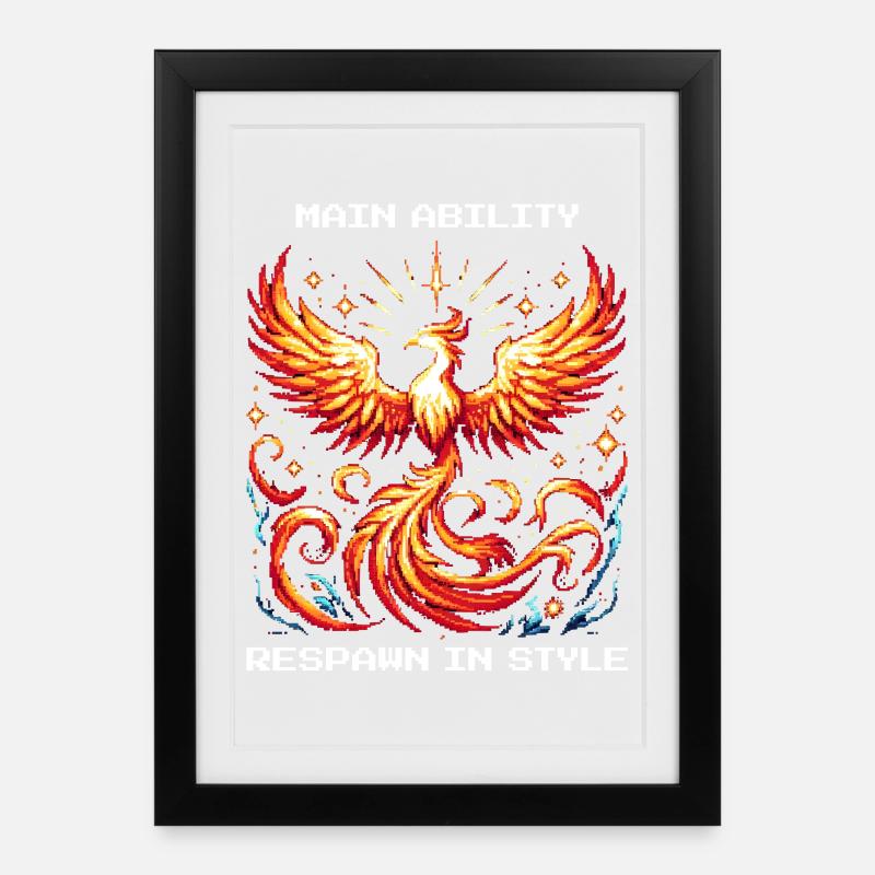 Capacité principale : Réapparaître avec style | Phénix - Affiche encadrée (27 × 37 cm) - noir