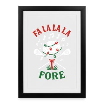 Fa La La La Fore Golf Noël - Affiche encadrée (27 × 37 cm) - noir - Devant