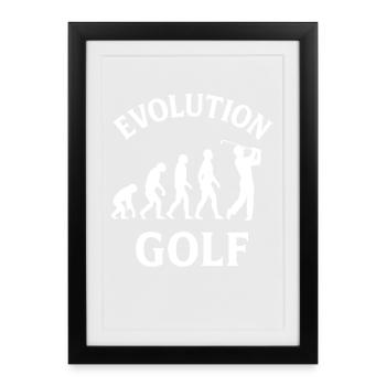 Evolution Golf Funny Golfing Design - Framed poster (27 × 37 cm) - black - Front