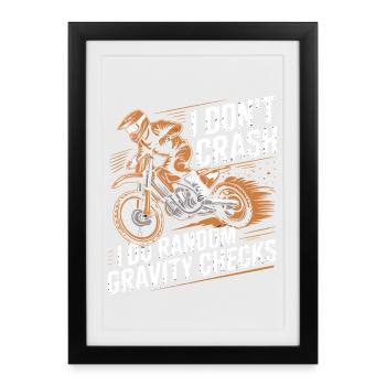 Random Gravity Checks Motocross - Framed poster (27 × 37 cm) - black - Front