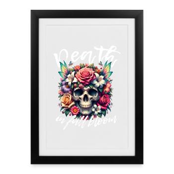 Flowers Skull Beauty Bloom - Framed poster (27 × 37 cm) - black - Front