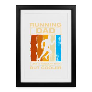 Running Dad Drôle Course à pied Jogging Coureur - Affiche encadrée (27 × 37 cm) - noir - Devant