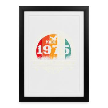 Original 1975 Vintage Anniversaire Cadeau Rétro - Affiche encadrée (27 × 37 cm) - noir - Devant