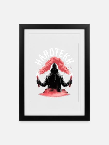 Hardtekk Tekke Ostdeutschland - Gerahmtes Poster (27 × 37 cm) - Schwarz