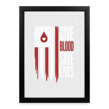 Blood donor Blood donation - Framed poster (27 × 37 cm) - black - Front