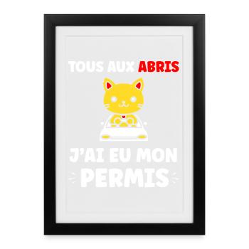 Young Driver, Young Driver, Driver's License - Framed poster (27 × 37 cm) - black - Front