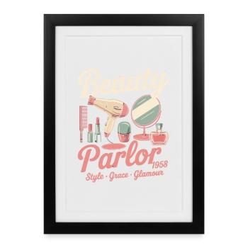 Publicité Beauté Vintage - Affiche encadrée (27 × 37 cm) - noir - Devant